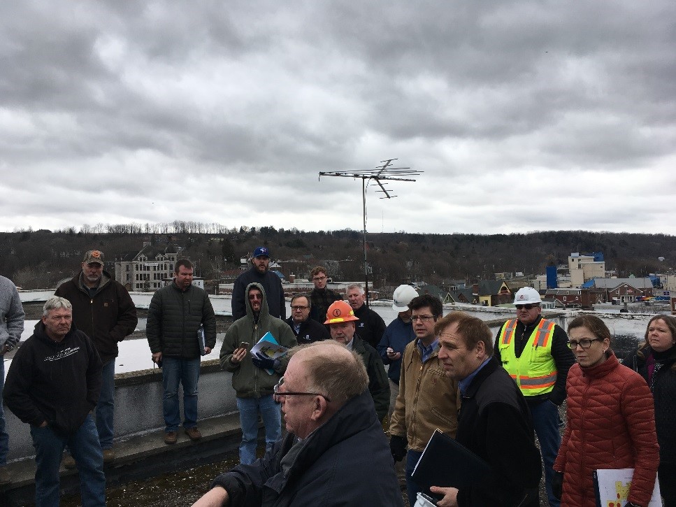 Engineering firms doing a walkthrough of the former Beech-Nut Site April 18.