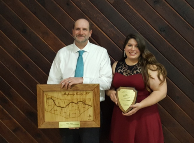 Montgomery County Soil and Water Conservation District Manager Corey Nellis and the District's Agricultural Economic Development Coordinator Julicia Godbout pictured with their awards.