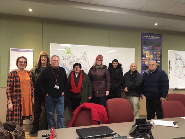 Volunteers from the Department of Social Services pictured at the Emergency
Operations Center